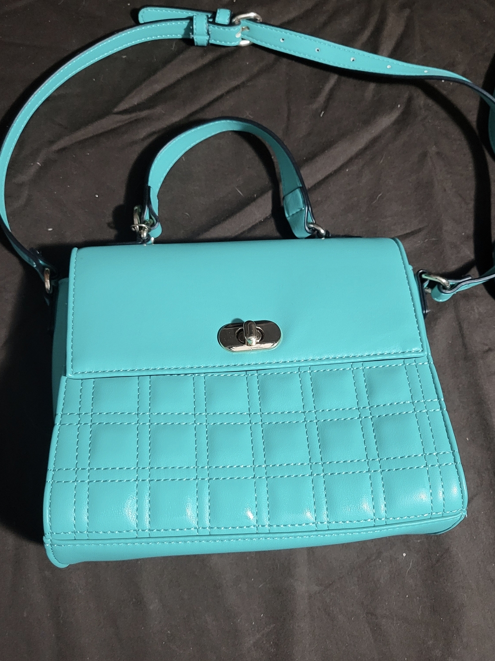 Draper James Turquoise Quilted Top-Handle Satchel